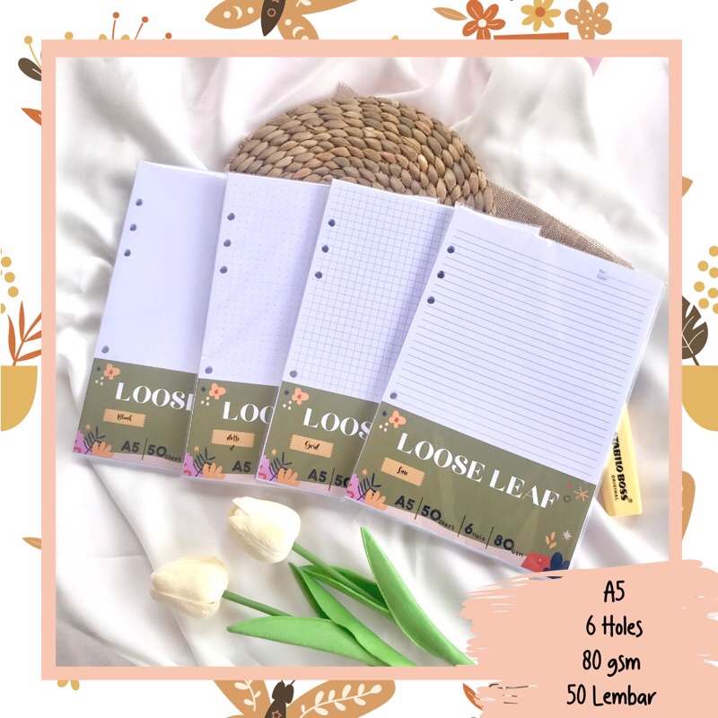 

(A5) Loose Leaf A5 6ring 20ring Isi Binder Refill Binder Isi kertas File