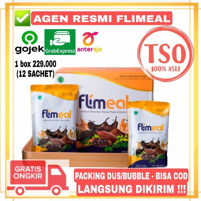 

(COD) Flimeal 1 Box isi 12 sachet Meal Replacement Flimmeal Sereal Flimty - Coklat