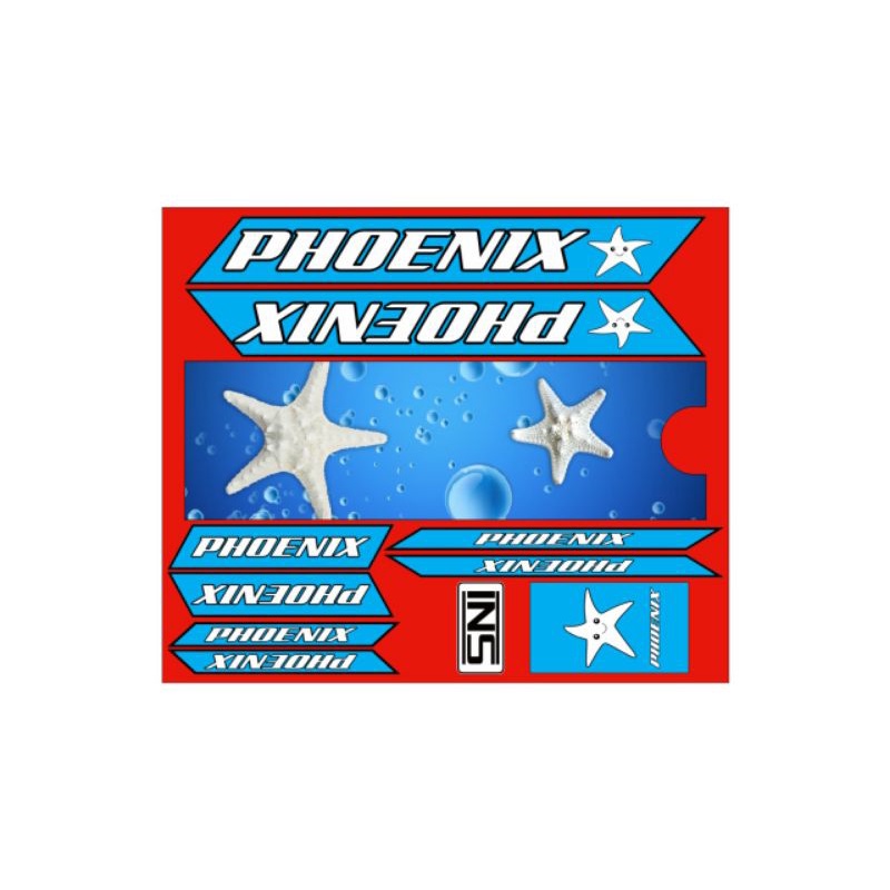 stiker sepeda anak ukuran 12 16 bintang laut decal