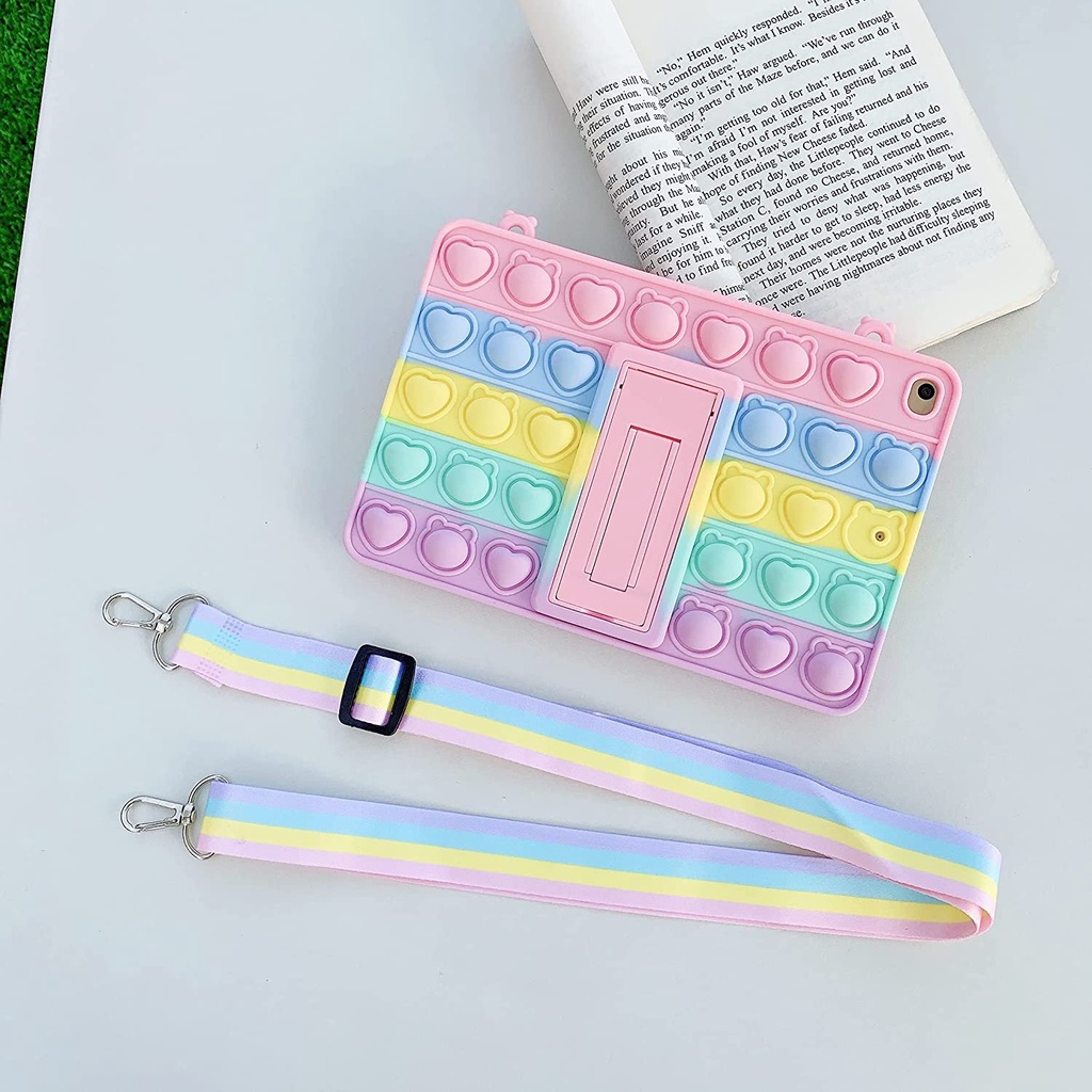 Roxyroxy - Samsung Tab A8 X205 A 8 T295 8 Inch Samsung S6 Lite Tab A7 Lite T220/ T225 Tab A7 10.4 T500/ T505 Pop It Unicorn Case Bubble Fidget Sensory Free Strap