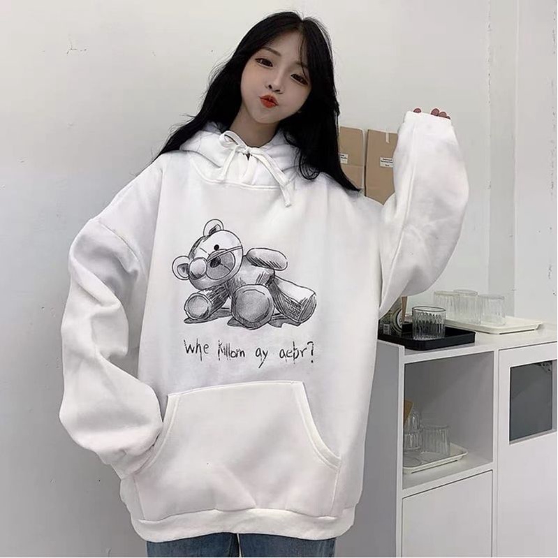 Sweater Hoodie Wanita Oversize | We Killom Bear Sweater Oversize | Sweatshirt Pakaian Wanita Lucu