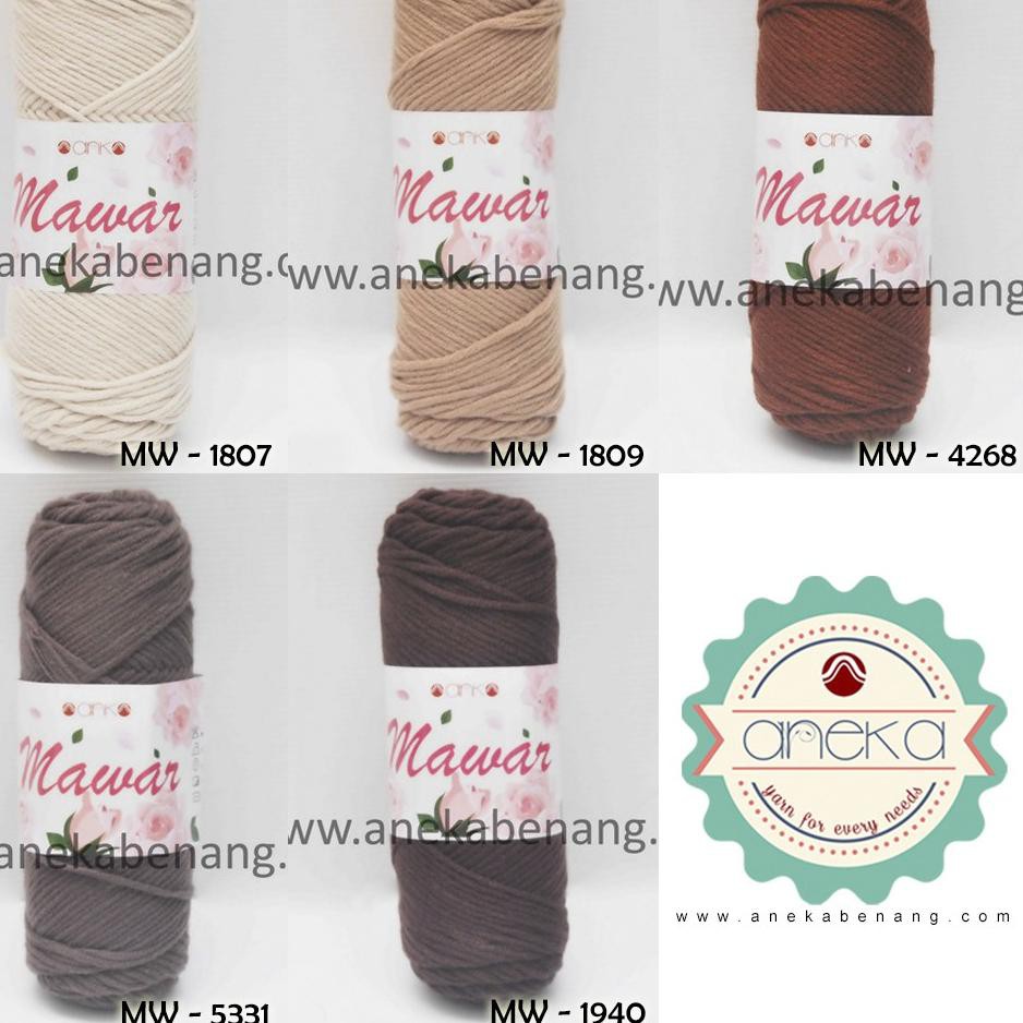 GROSIR KATALOG - Benang Rajut Mawar / Soft Acrylic Mawar Yarn / Milk Cotton Worsted / Katun Susu