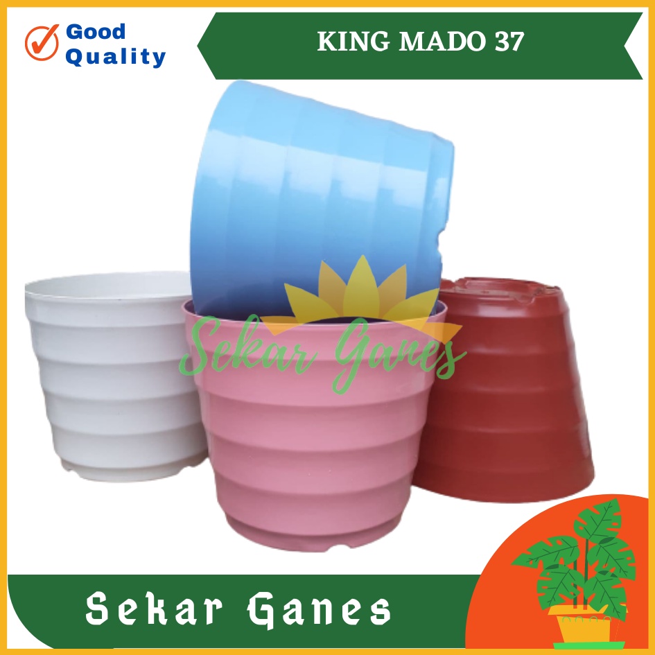 SEKARGANES Paket 3pcs Pot King Mado 37 Putih Merah Bata Coklat Terakota Teracota Teraccota Diameter Atas 30 Cm Garden Of Love Pot Plastik Besar Jumbo 40 50 60 Cm Untuk Tanaman Murah Grosir