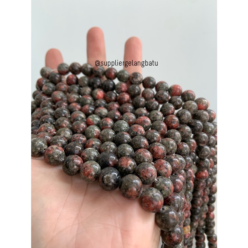 batu brown malachite 10mm malakit cokelat aksesoris bahan kreasi akik