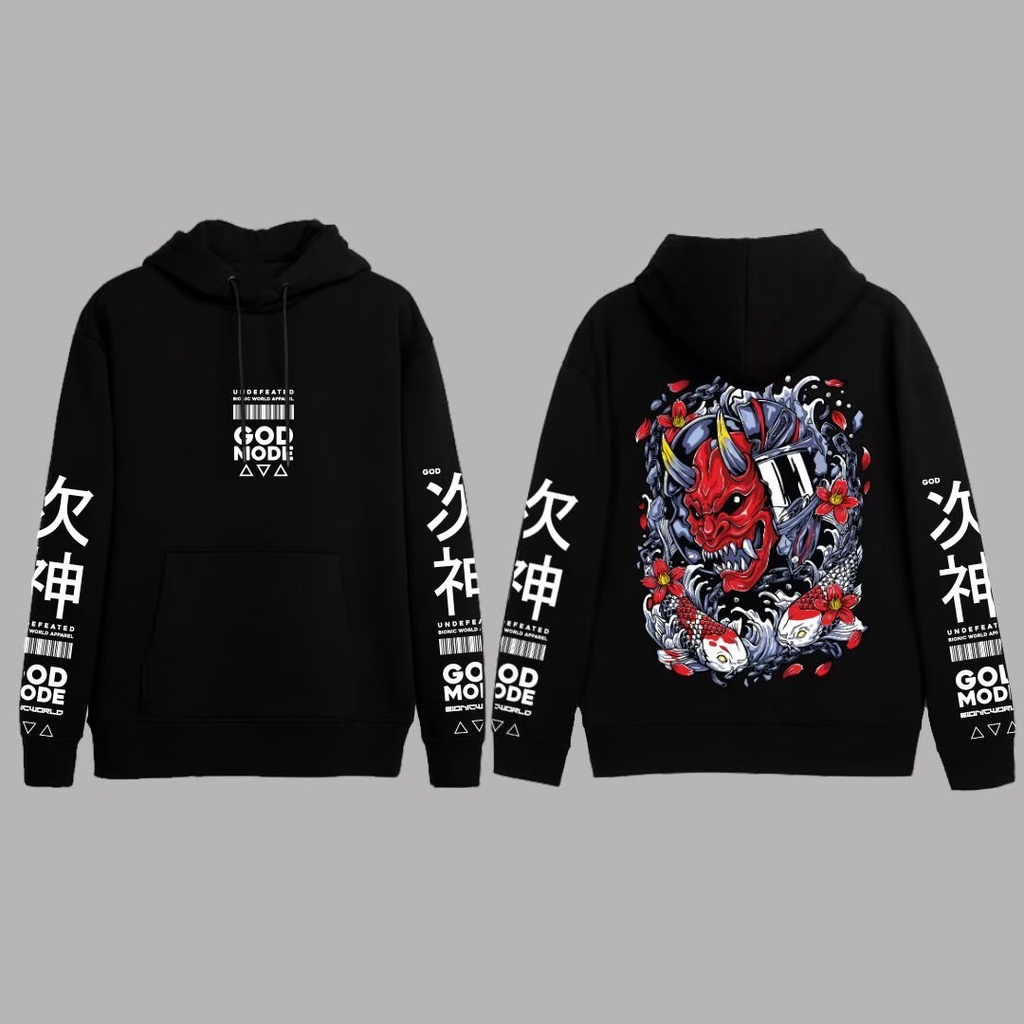 ZEUZ Jaket Sweater Hoodie BIONIC GOD MODE TRENDY ( Sablon ORIGINAL BIONIC SERIES PRIA / WANITA
