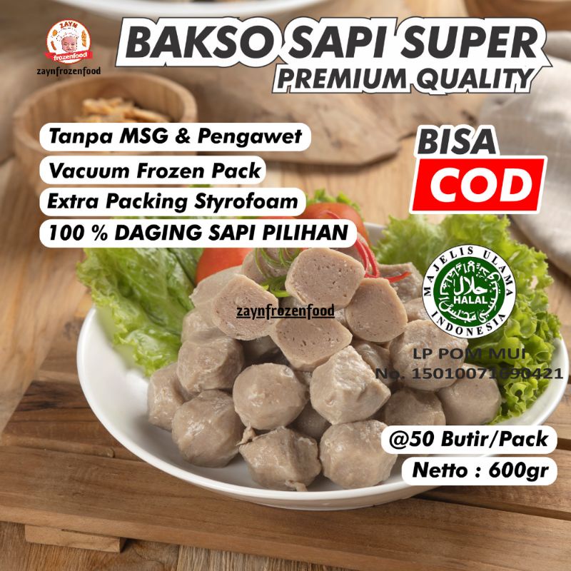 Jual Zaynfrozenfood Bakso Sapi Super Premium Homemade Halal Tanpa