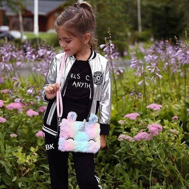 FLUFFY UNICORN SLING BAG / TAS SELEMPANG ANAK BULU RAINBOW MOTIF UNICORN LUCU / SOUVENIR ULANG TAHUN