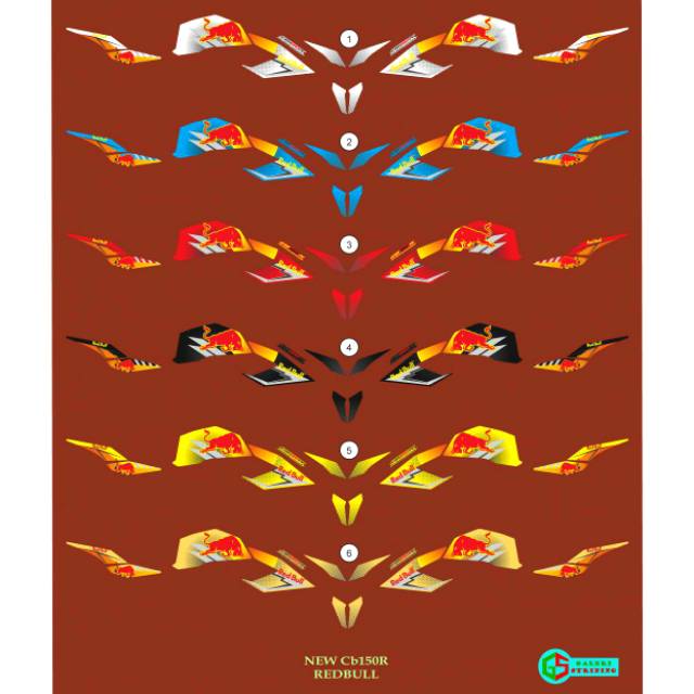 STRIPING STICKER STIKER NEW CB150R REDBULL