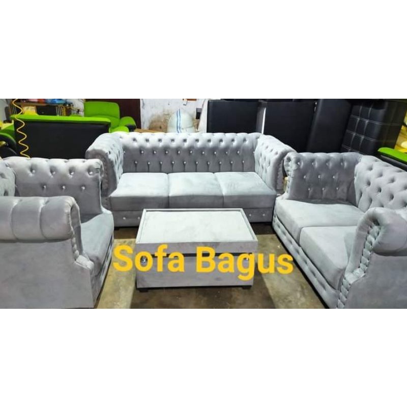 Sofa seribu kancing 321 + meja / sofa minimalis kancing
