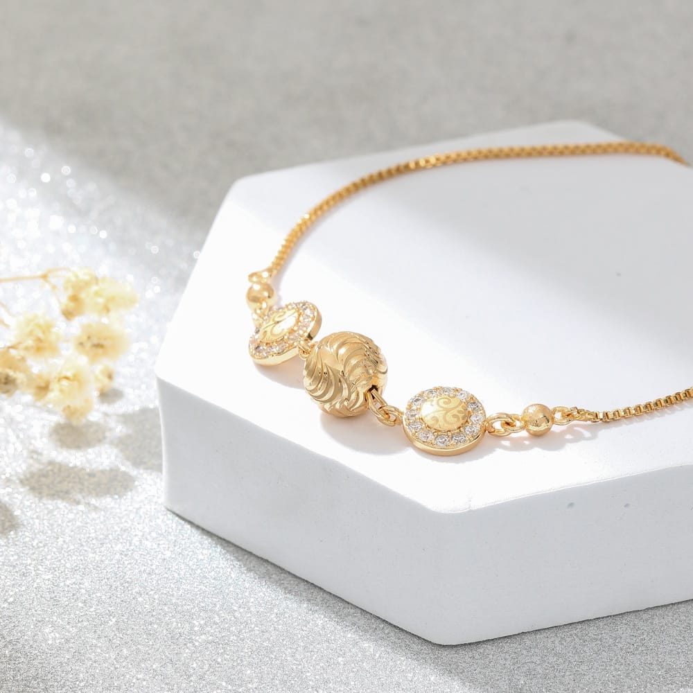 [COD] Gelang Serut Bulat Titanium Anti Karat Murah Perhiasan Lapis Emas 24k Anti Luntur Wanita Fashion Jewelry Gelang Rantai Murah Terbaru