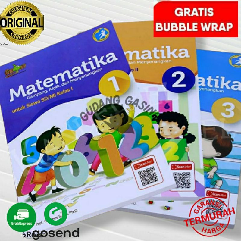 PAKET Buku Matematika GASING SD Kelas 1 Kelas 2 Kelas 3  Kurikulum 2013 k13 Karangan Prof. Yohanes Surya Ph.D