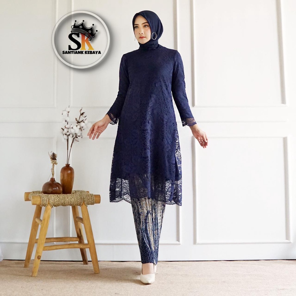 Kebaya Tunik Brokat Stelan Kebaya Modern Kebaya Wisuda Baju Kondangan Wanita Set Kebaya Tunik Terbaru