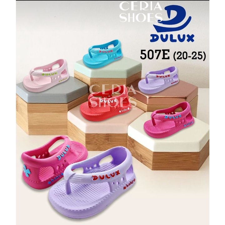 DULUX Sandal Anak Perempuan Jepit Tali Belakang Spons Ringan Sol Anti Slip Size 20 - 25 Bayi Sendal Karet Halus Anti Lecet 2076