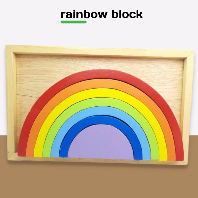 nafisah edutoys RAINBOW BLOCK BALOK PELANGI mainan edukasi montessori aparatus