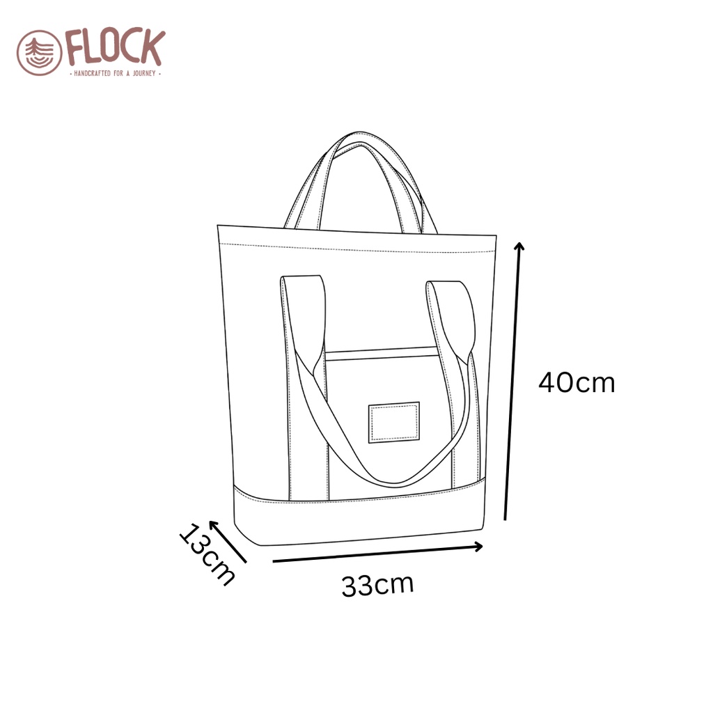 FLOCK Travel Tote Bag - Water Resistant - Pure Black