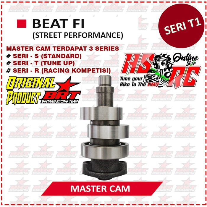Noken As Kem Honda Beat Fi Racing BRT Type T1 Cam Racing Beat Injeksi Scoopy Spacy Camshaft Bore Up
