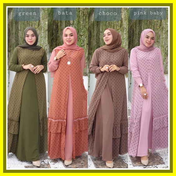 Gamis Brokat Lebaran Terbaru 2022 Dress Pesta India Elegan Mewah Casual Kondangan Bridesmaid Jumbo M