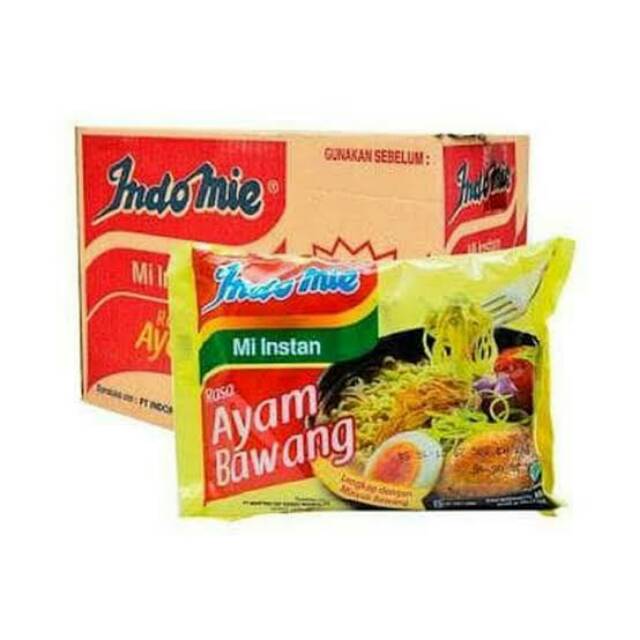 

Mie instan Indomie Ayam Bawang / indomie rebus / indomie karton