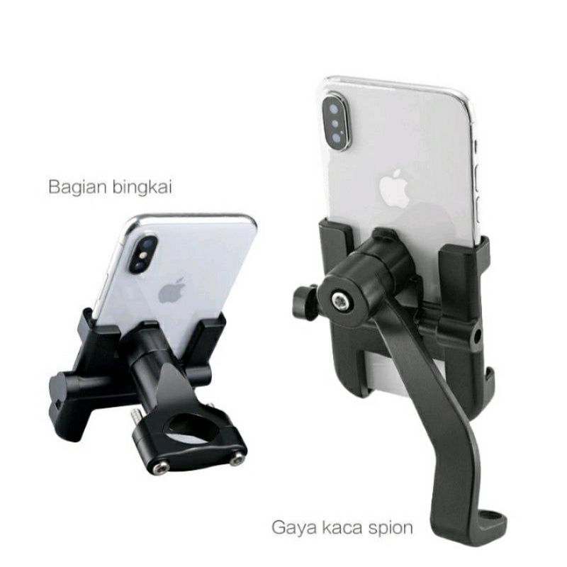 PHONE HOLDER DUDUKAN HP SEPEDA MOTOR HOLDER HANDPHONE STANG SPION SEPEDA MOTOR