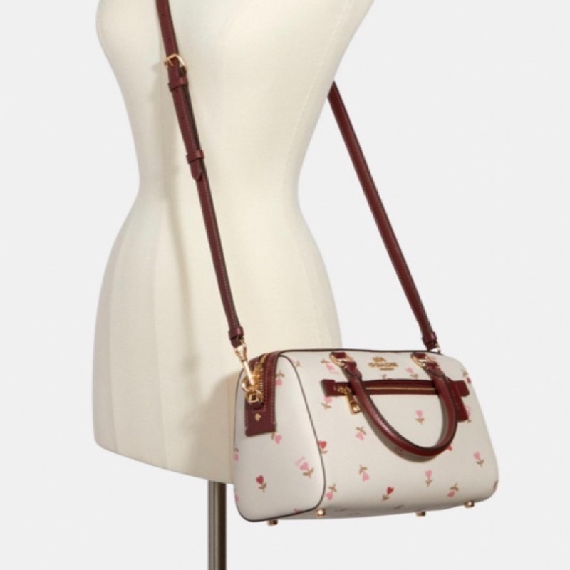 Coach Rowan Satchel With Heart Floral Print (C3243)