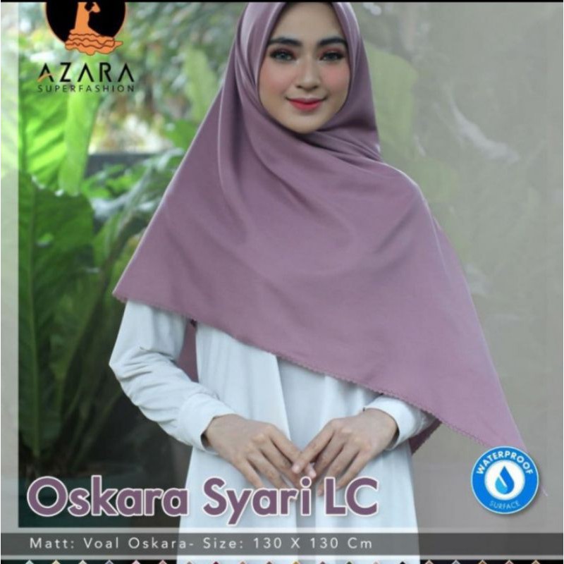 Jilbab Hijab Kerudung Polos Oskara Syar'i Laser Cut Waterproof Azara Ready Warna Salem