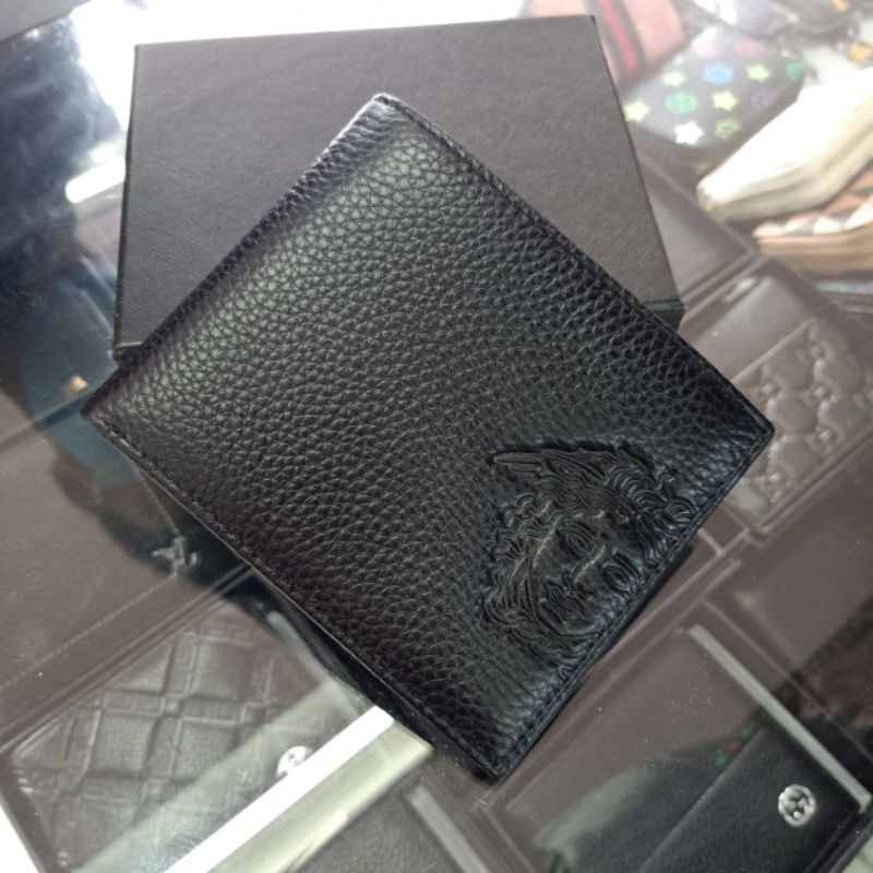 Dompet Lipat Pria Versace Leather Dompet Kulit Asli Import