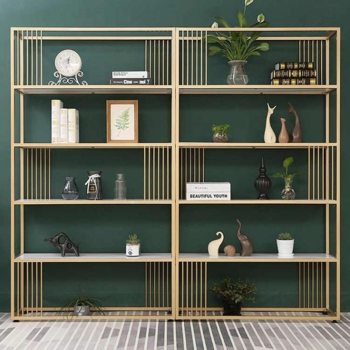 B153 Partisi Ruangan Minimalis Besi Gold Terbaik , Tempat Penyimpanan Buku