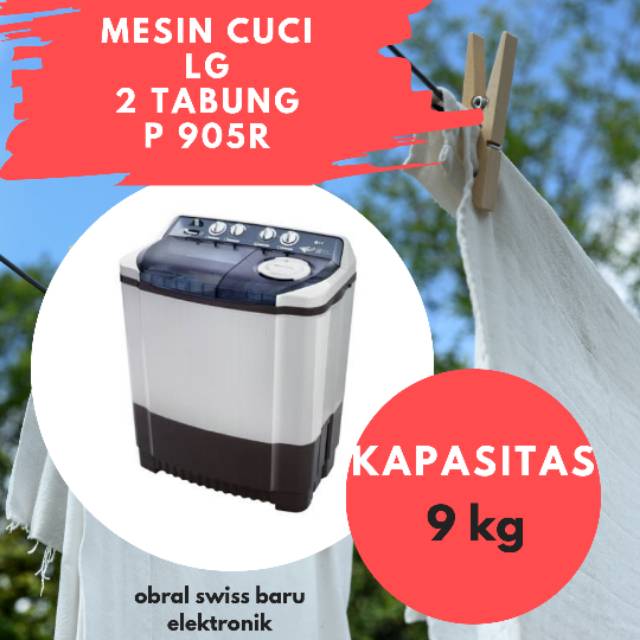 Mesin cuci lg 2 tabung p905r khusus banjarnegara