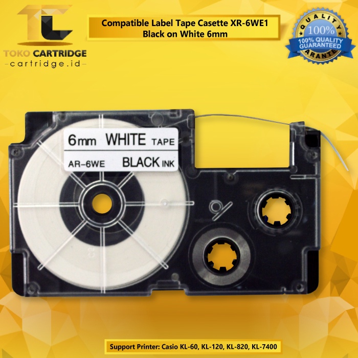 Compatible Label Tape Casette XR-6 XR-6WE1 XR-6YW1 Printer Casio KL 60 120 820 7400 KL-60 KL-120 KL-820 KL-7400