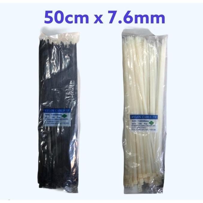 

:>:>:>:>] NYLON CABLE TIE 7.6 MM X 450 MM 100PCS CABLETIES HITAM / PUTIH MURAH