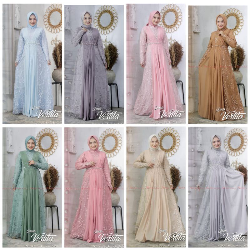 produk original gamis modern verlitha//gamis brukat muslim//gamis pesta//gamis muslim modern