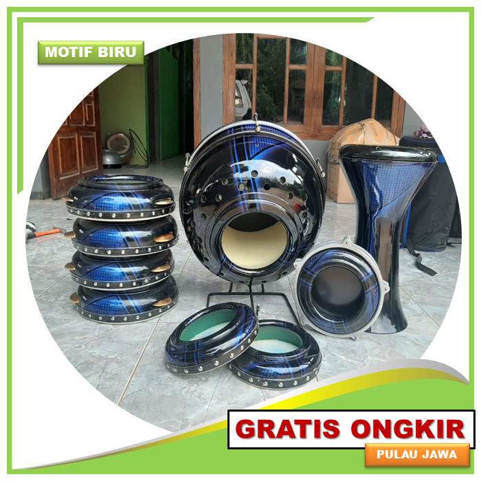 Alat hadroh genjring terbang alat rebana full set motif jepara FREE ONGKIR pulau jawa