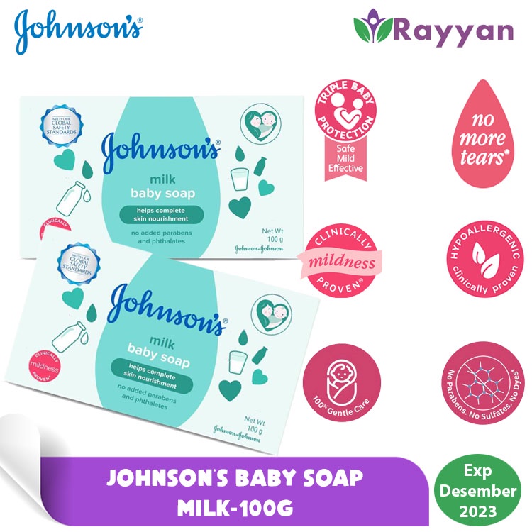 Johnson's Baby Soap Milk 100 G Lembut dan Wangi  | Sabun Bayi Johnson's| Sabun Bayi Lembut dan Wangi|Perlengkapan mandi bayi