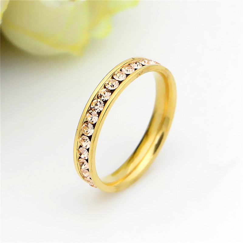 Cincin Titanium Mini Korea Wanita Anti Karat Diamond Import CK017