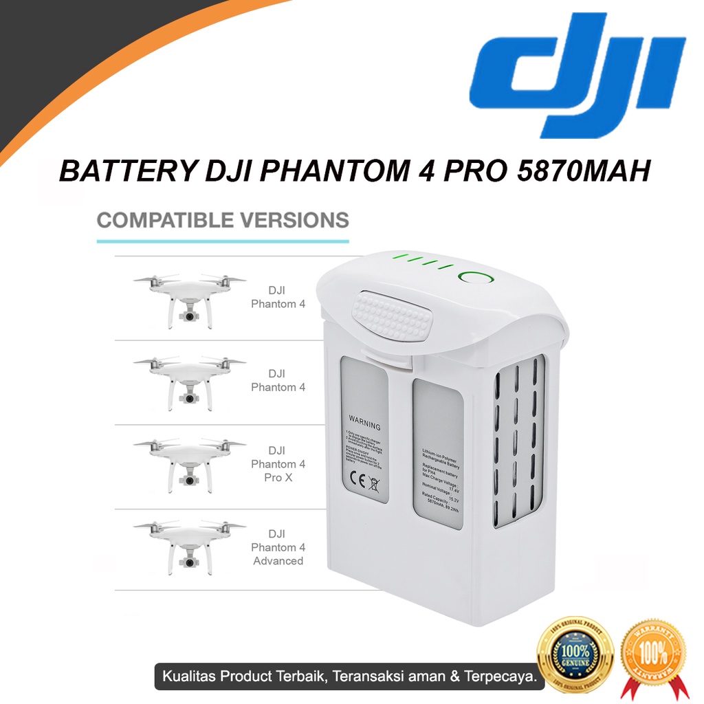 BATTERY DJI PHANTOM 4 ORIGINAL - BATERAI DRONE - BATRE P4