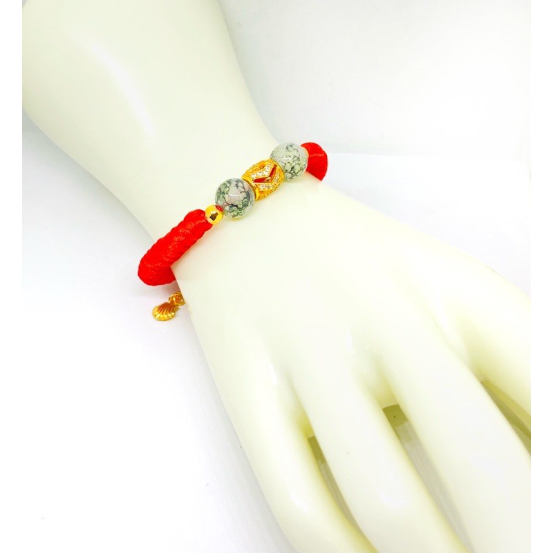 gelang tangan wanita //gelang rajut tali kombinasi dg lapis emas dan batu//gelang