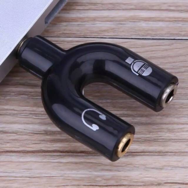 U Shape Jack 3.5mm Male to Dual Female Headphone Microphone Splitte