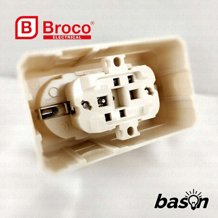 BROCO 15420 Double Socket Outlet Outbow - Stop Kontak Dobel