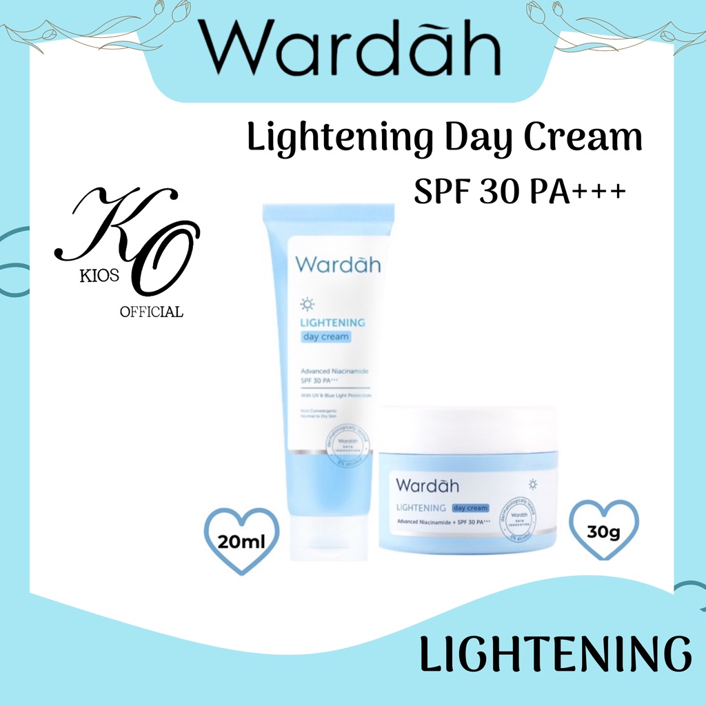 Wardah Lightening Advanced Niacinamide Day Cream SPF 30 PA+++ 20ml &amp; 30g