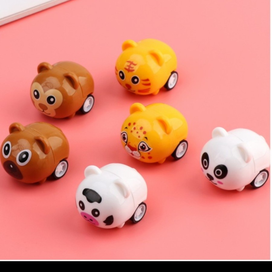 Mainan Anak Mini Pullback Runner Car Karakter Hewan Edukasi Pull Back Kendaraan Kids Toys Souvenir Ulang tahun