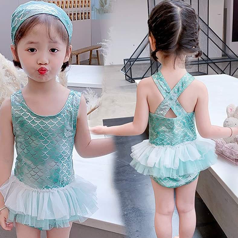 Baju Renang Anak Dengan Topi Sparkling Tutu