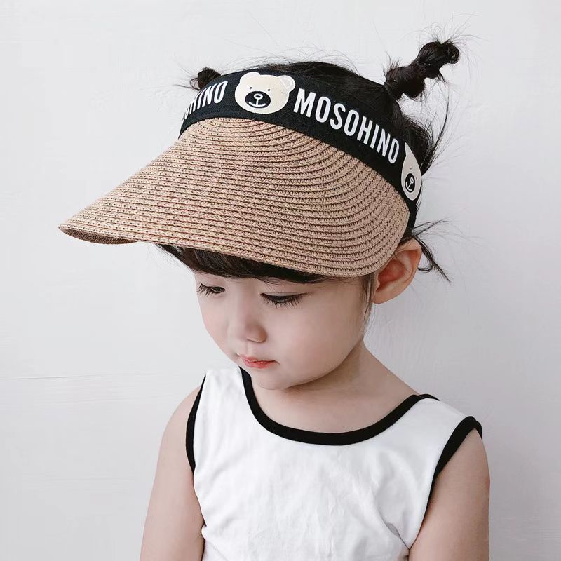 (Hello Girl) MZ20 Topi Pantai Bahan Jerami /Topi Pantai Anak Gaya Korea Import