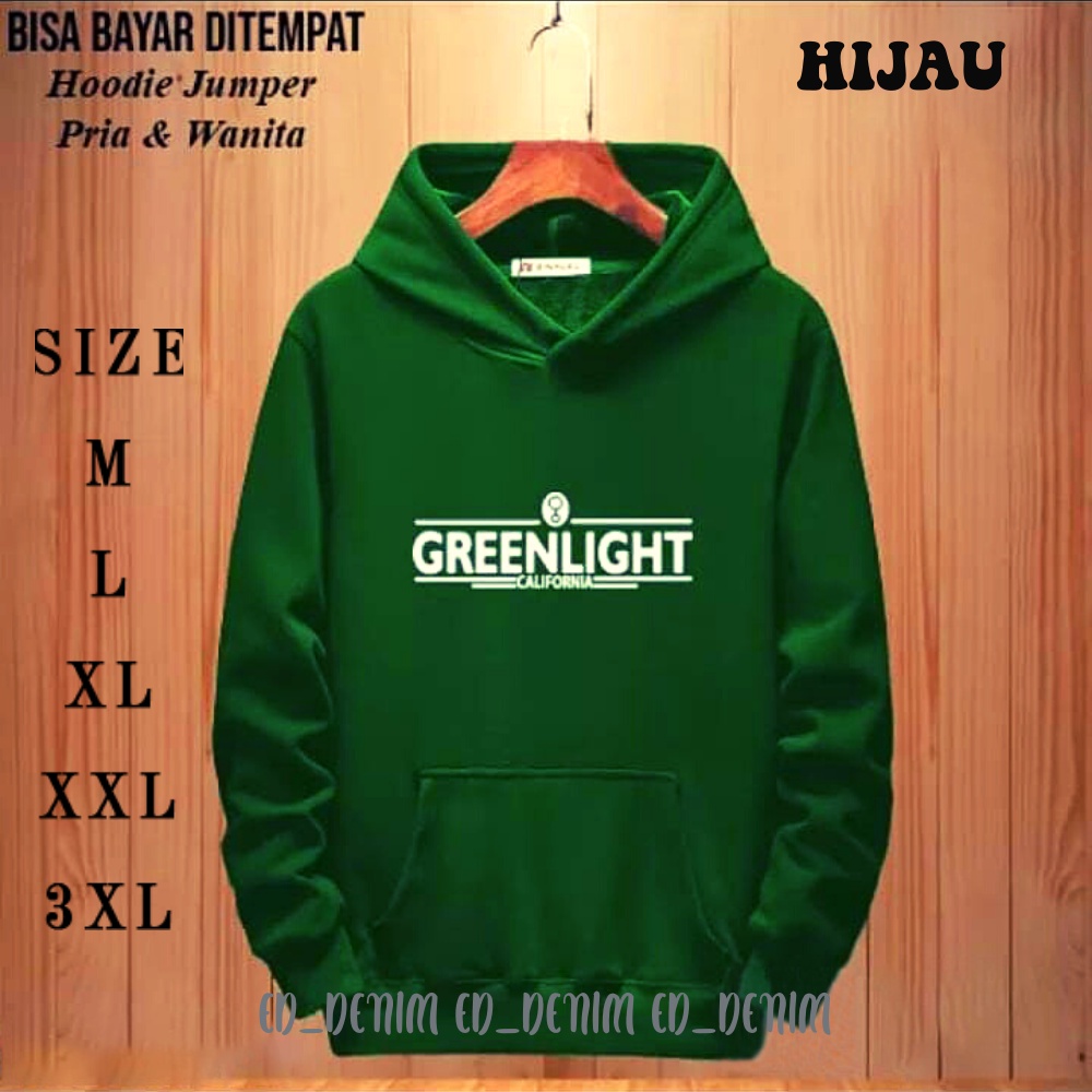 Hoodie Greenlight Jumbo Ukuran XXL - 3XL / Sweter Hoodie Pria / Sweater Cowok Distro