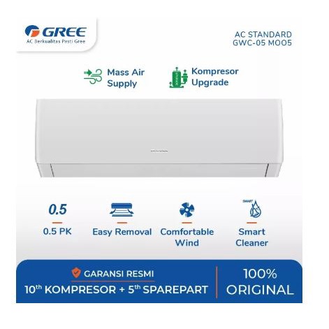 AC GREE GWC-05MOO5 1/2PK KOMPRESOR UPGRADE + PASANG 05MOO5 0,5PK (Depok dan sekitarnya)
