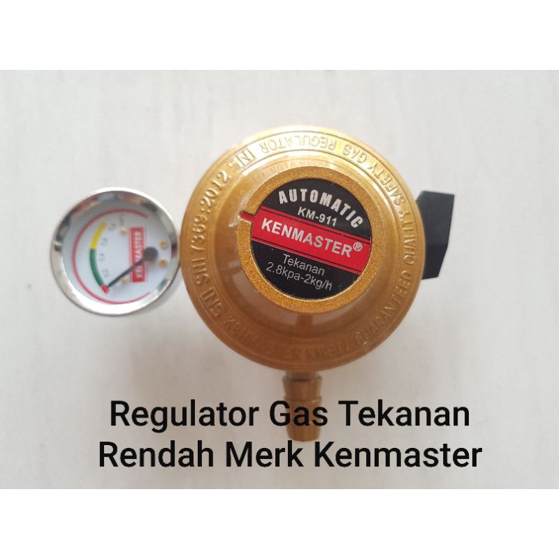 Regulator Kompor Gas + Meter Tekanan Rendah Merk Kenmaster