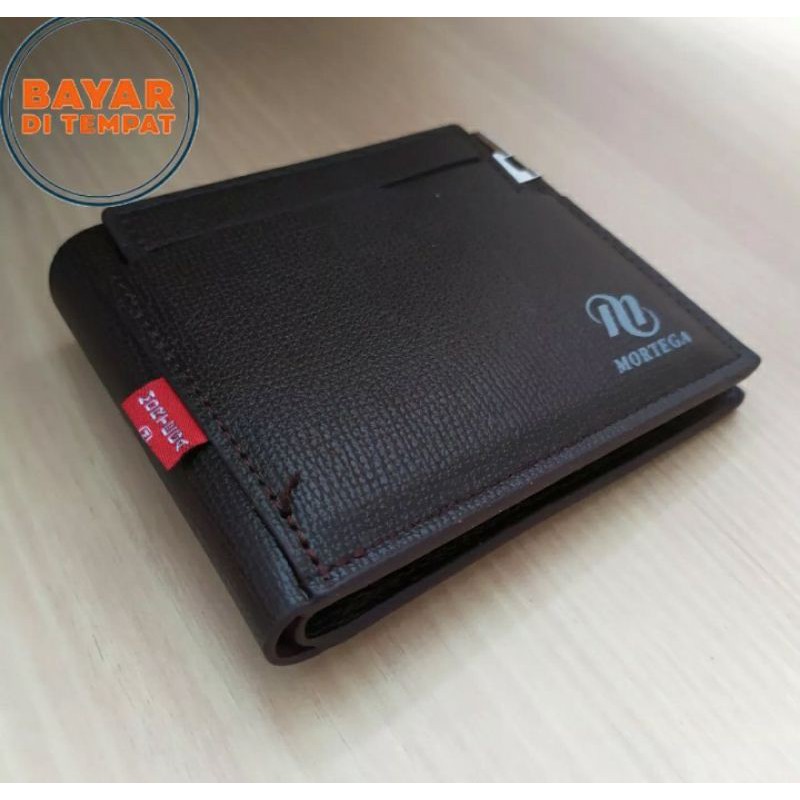 Dompet Pria Dompet Kulit Pria Lipat Dua Bahan Kulit PU