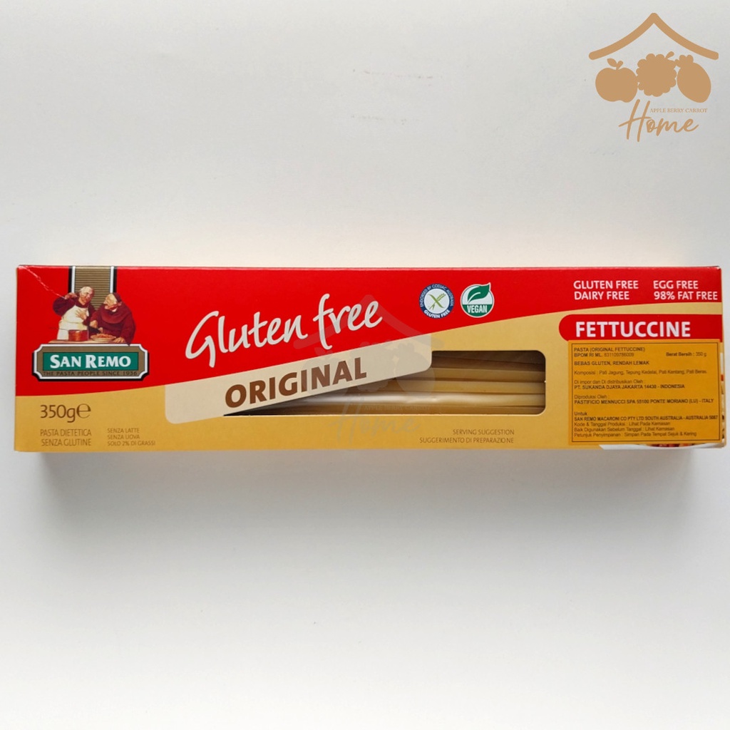 

San Remo Pasta Gluten Free Fettucine 350 gr Fettuccine 350g fettuccini