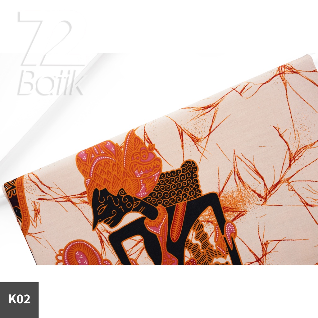 KAIN BATIK PREMIUM Bahan Katun Motif Wayang Warna Cream 721461 Cap 72 Jarik Jarit Samping Kebat Panjang Batik Katun Modern Premium Bahan Seragam Batik Pernikahan Kantor Keluarga Murah Kamen Jadi Batik Bali Lembaran