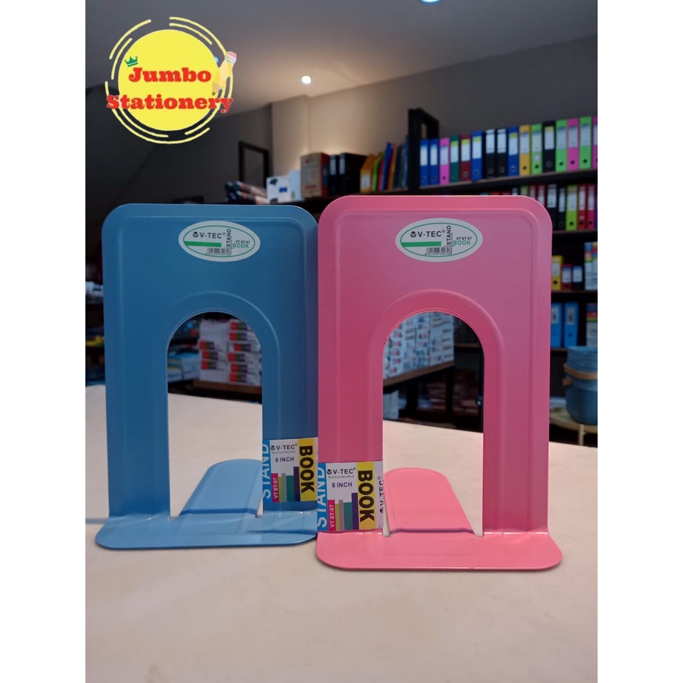 PEMBATAS BUKU BESI BOOKEND HOLDER PENYANGGA SANDARAN BUKU MEJA 7 INCH