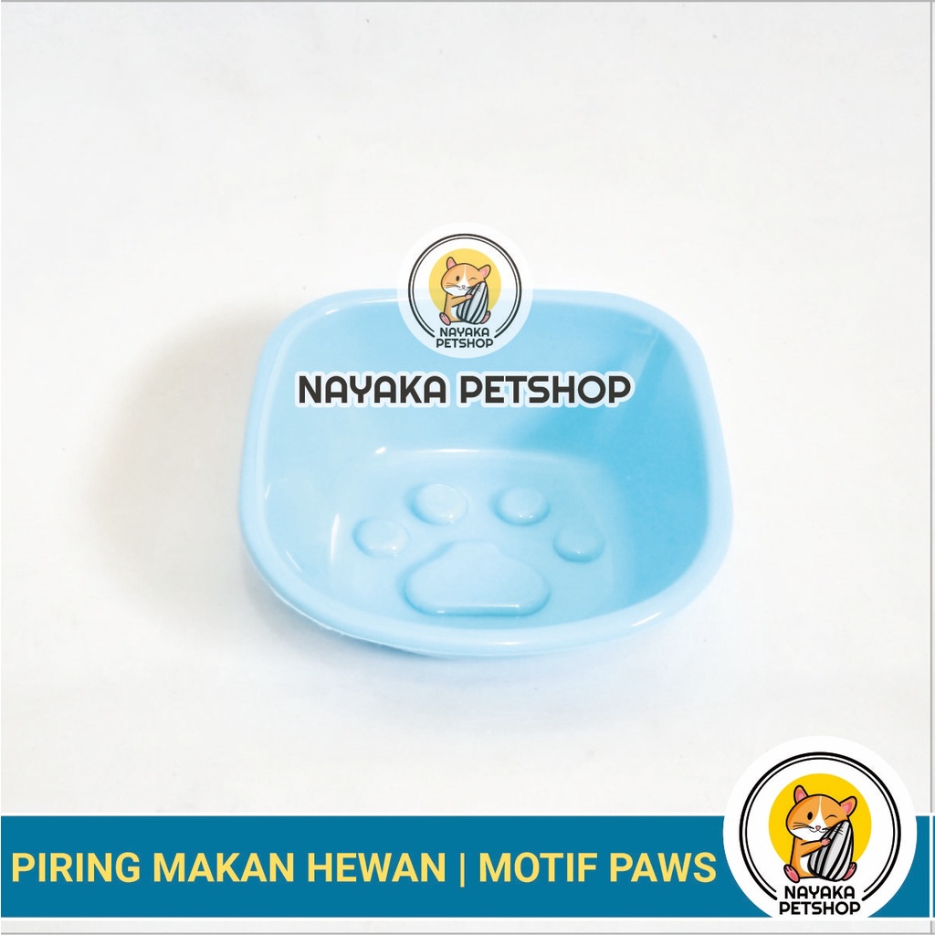 Tempat Pakan Kucing Motif Paws Pet Bowl Wadah Makan Air Piring Pakan Kelinci Musang Landak Hewan